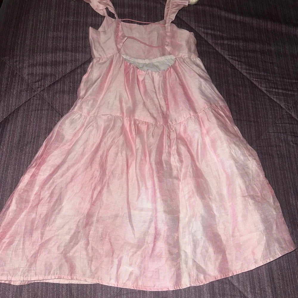Zara Pink Ruffled Backless Sundress